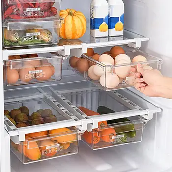 

Fridge Food Fresh Keep Storage Box Multi-Purpose Space Saver Refrigerator Food Container Egg Storage Drawer Organizer 40a