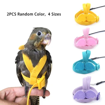 

2pcs Pet Parrot Bird Harness Leash Flying Rope Strap Outdoor Training Traction Birds Training Accessories