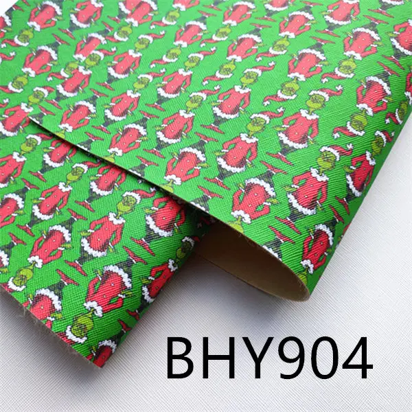 BHY904 A4 20*33 см 10 листов мультяшный Рождественский персонаж ткань синтетическая кожа виниловый лист BHY908 - Цвет: BHY904