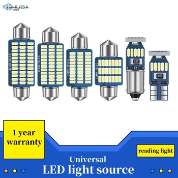 

1x C10W C5W LED COB Festoon 31mm 36mm 39mm 41/41mm 12V White bulbs for cars License plate Interior Reading Light 6500K 12SMD