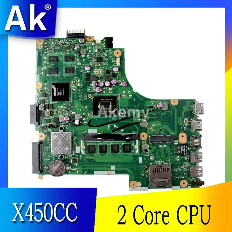 AK X450CC Laptop motherboard for ASUS X450C X450 Test original mainboard 2 Core CPU | Компьютеры и офис