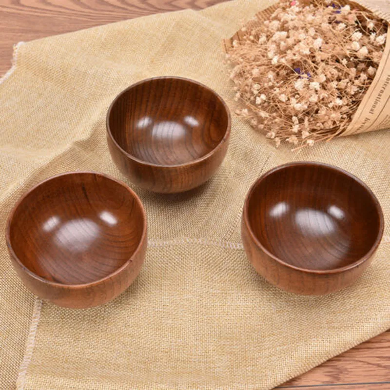 

Soup Wooden bowl Noodle Bowl 10.5*7cm Natural Jujube Wood Heat Proof Shatter-resistant Pro Top