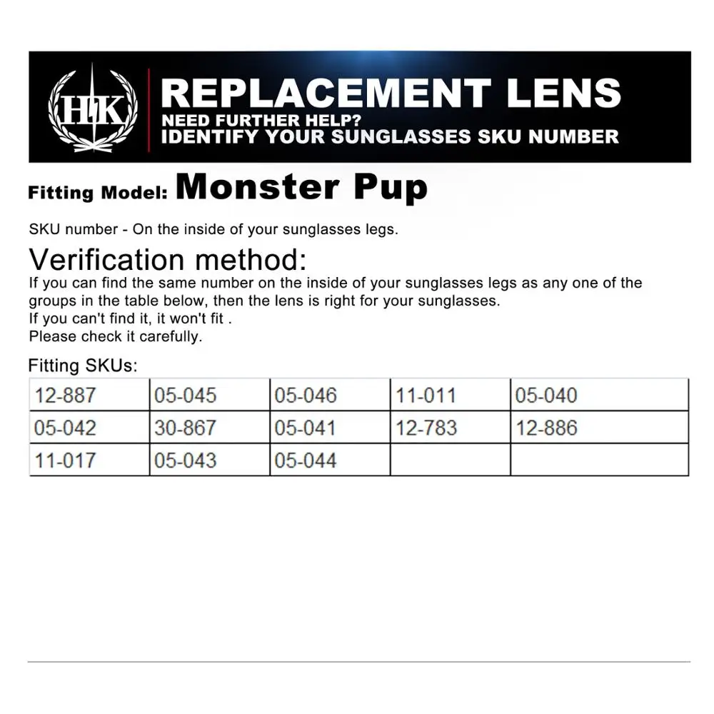 Hkuco для Monster Pup Солнцезащитные очки поляризованные Сменные линзы 2 пары-синий и зеленый