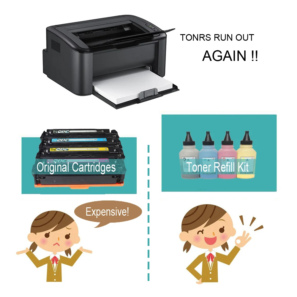 Misee トナー詰め替え用互換 HP 414A 415A 416A Laserjet プロ M454 M454dw M454nw M453cdw  MFP M479 M479dw M479fdw KCMY AliExpress
