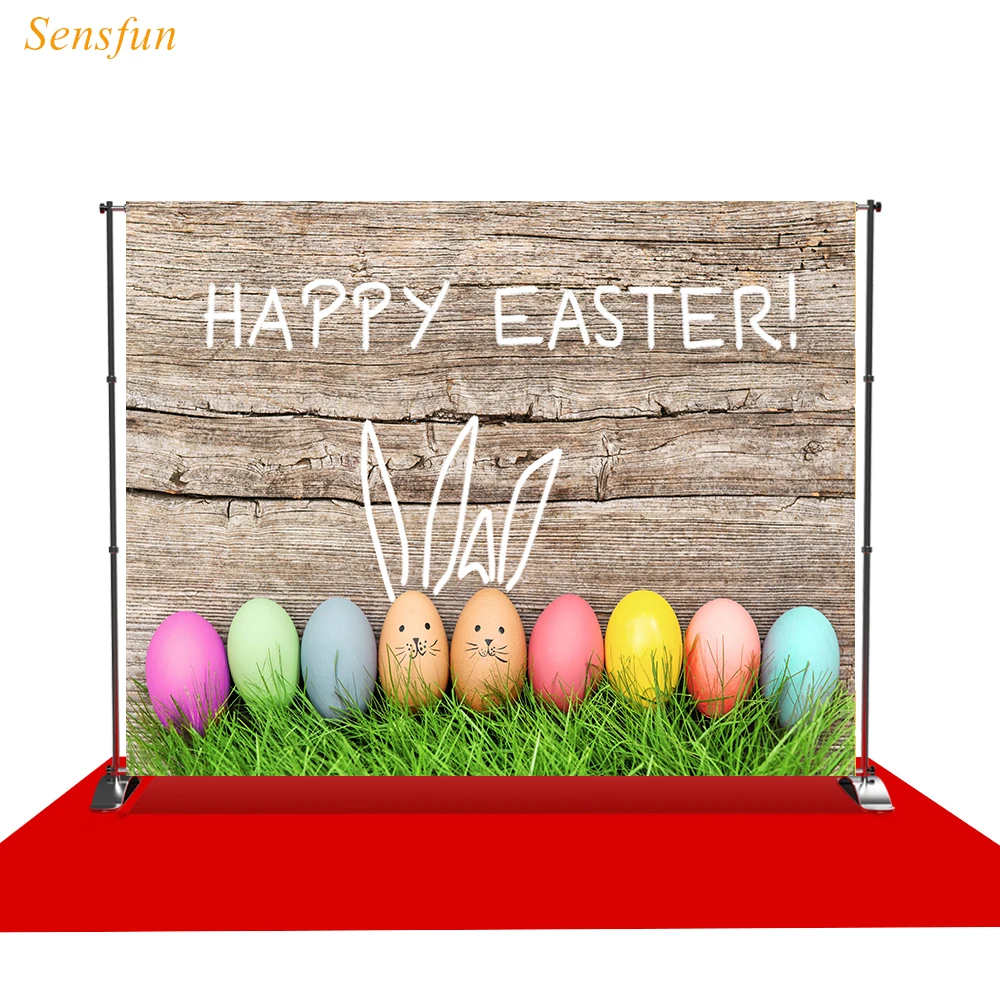 LEVOO Photography Backdrop Easter Eggs Bunny Grass Wooden Wall Decoration Background Photo Studio Photocall Shoot Prop | Электроника
