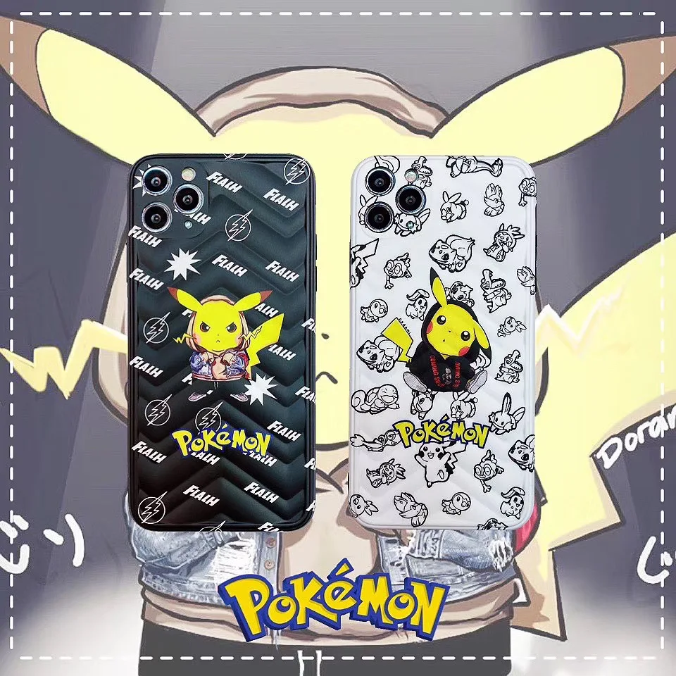 

Funny Cute Pocket elf Pikachue Soft Silicone Phone Luxury Lovers Funda Case Cover Shell For iPhone Se 6 6s 7 8 Plus X XR XS MAX