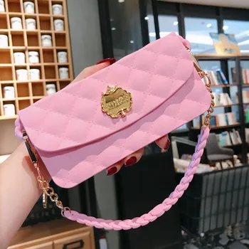 

Haissky Universal Silicon Cover for iPhone Xs Max XR X Flip Hidden Wallet Case for Samsung Note 10 10+ Huawei Case With Strap