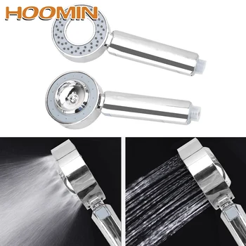 

HOOMIN Handheld Hand Shower Water Saving High Pressure Double-sided Shower Head Round Booster Bath Shower Home Improvement