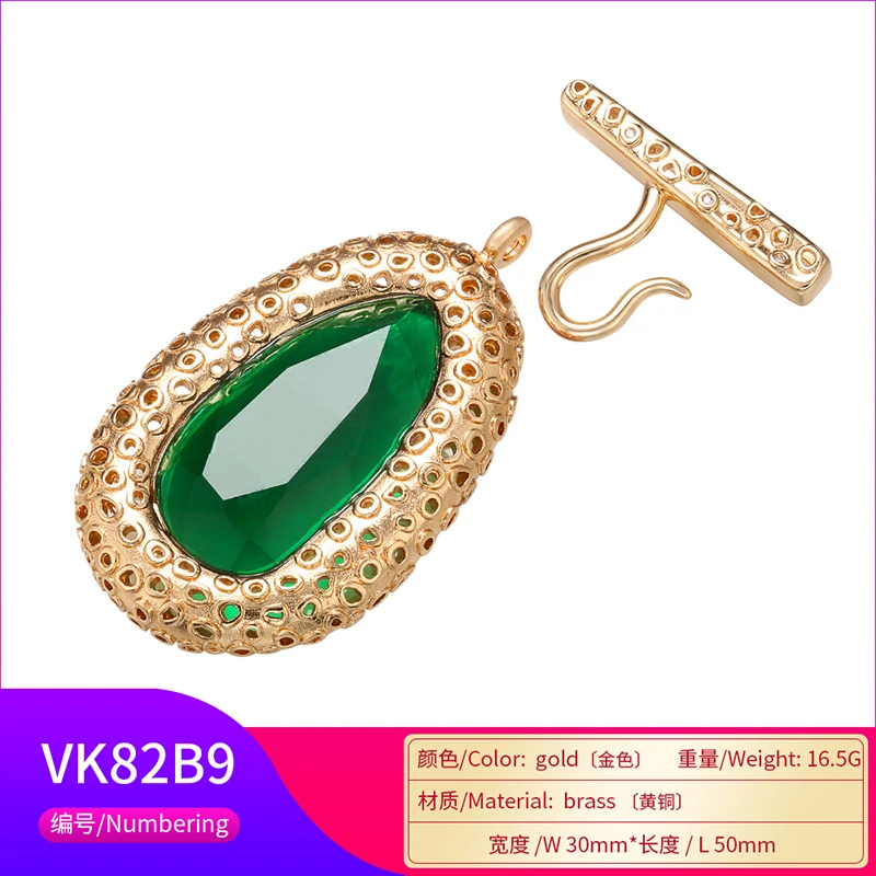 ZHUKOU, 30x50 мм, итальянский стиль, латунь, кристалл, зажим, пряжка, крючки для женщин, сделай сам, ручная работа, ожерелье, ювелирные аксессуары, Модель: VK82