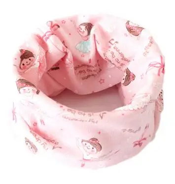 Детский шарф с рисунком; воротники для мальчиков и девочек; теплый шейный платок для детей; хлопковый Детский шарф - Цвет: pink girl