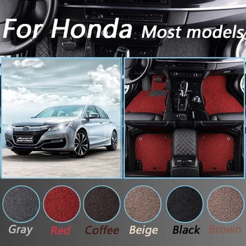 

Waterproof Floor Mats Car Floor Mats For Honda Accord CRV CR-V Jazz Fit City Civic CRZ UR-V INSPIRE All Models Double layer