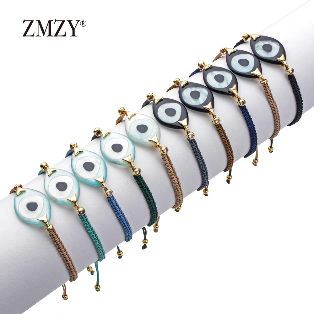 ZMZY роскошные новые модные женские Бохо этнические Турция браслет evil eye шнур ручной работы стекло кристалл фенечки с бусинами подарок