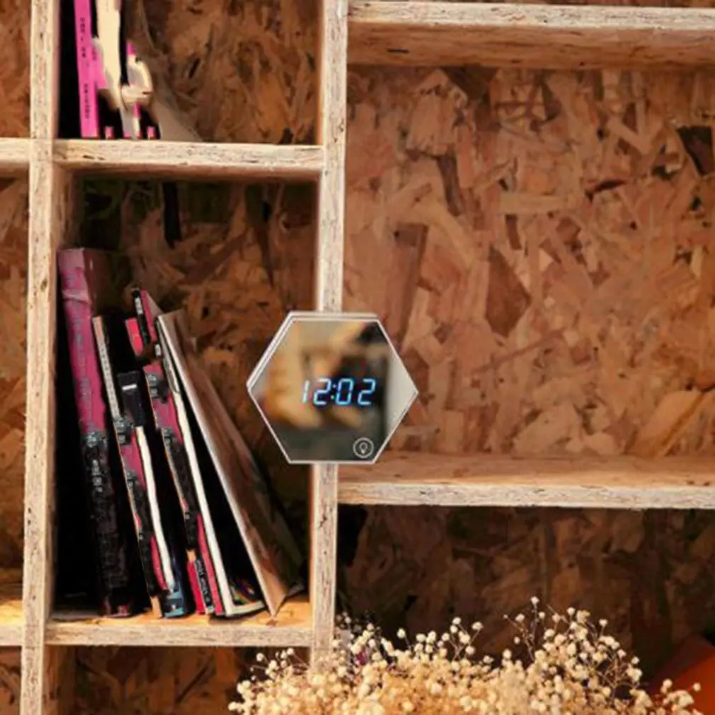 Mirror Digital Led Makeup Mirror Alarm Clock Multi-Function Charging Bedroom Decoration Fashion Electronic Alarm Clock