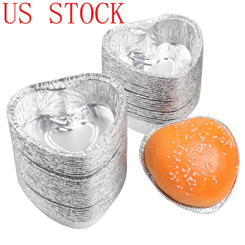 US STOCK 60Pcs Aluminum Foil Cake Cup Cupcake Cases Liners Muffin