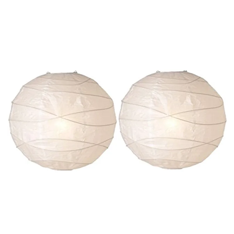 

2 pieces white hanging lampshade paper lamp