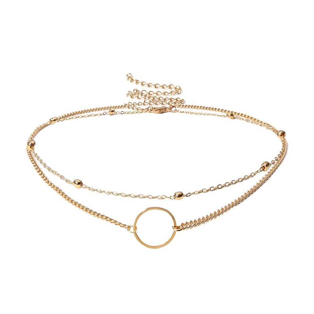 Винтажное ожерелье для женщин, модное простое и благородное геометрическое ожерелье на шею, многослойное ожерелье, цепь, ювелирные аксессуары, подарок