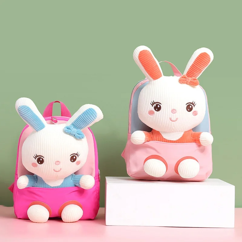 

New Cartoon Plush Cute Children's Backpack Kindergarten Baby Light School Bag Male and Female Baby School Bags 2021
