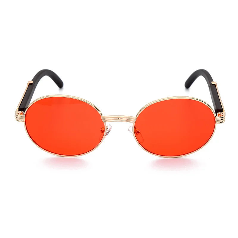 Винтажные Круглые Солнцезащитные очки для женщин, небольшая оправа, Классические солнцезащитные очки, желтые синие линзы, мужские очки в стиле стимпанк, ретро-оттенки - Цвет линз: 3