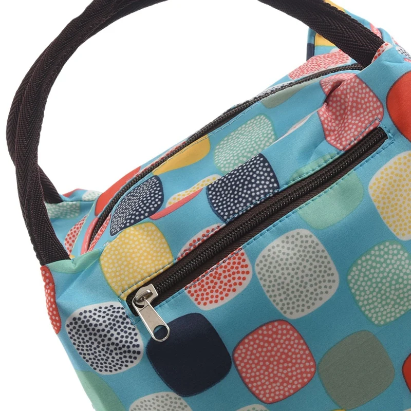 Печать дизайн женская сумка Ланч сумка Tote(синие квадраты