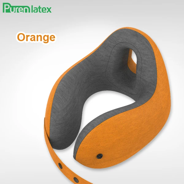 PurenLatex комфортная дорожная подушка с эффектом памяти u-образная подушка для поддержки шеи Расслабляющая и Спящая для самолета поезда автомобиля автобуса офисного сна - Цвет: Orange