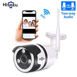 Hiseeu Wi-Fi Открытый IP камеры 1080 P 720 P водонепроницаемый 2.0MP беспроводной камеры безопасности Металл с подкладкой аудио запись на карту tf P2P пуля