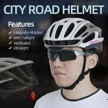 Road Bike Helmet Safe Taillight Cycling Bicycle Helmets Cairbull Ultralight Integrally-Molded EPS+PC Ventilated for Men Women