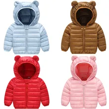 Зимние пальто для маленьких мальчиков и девочек; куртка на молнии с толстыми ушками; зимняя верхняя одежда с капюшоном; одежда для малышей; зимняя одежда для детей