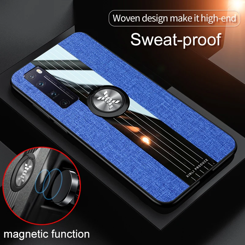 Тканевый Магнитный чехол-держатель для телефона Huawei Nova 7i чехол из ТПУ с