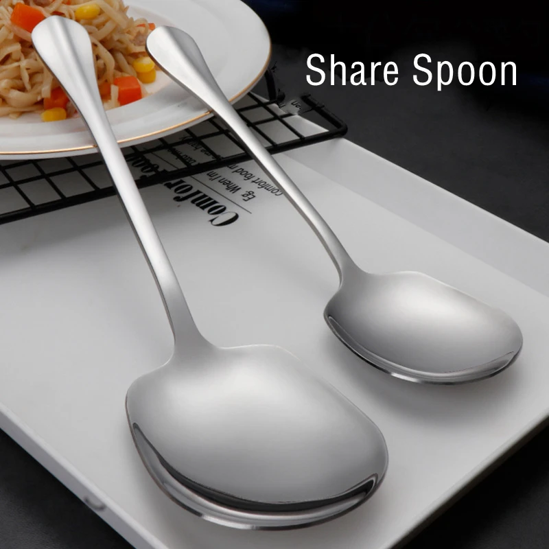 Serving Spoon Thicken Kitchen Dinner Dish Soup Rice Western Restaurant Bar Public Large Stainless Steel Round Head Buffet