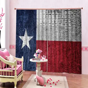 

leather flag curtains Luxury Blackout 3D Window Curtains For Living Room Bedroom Customized size