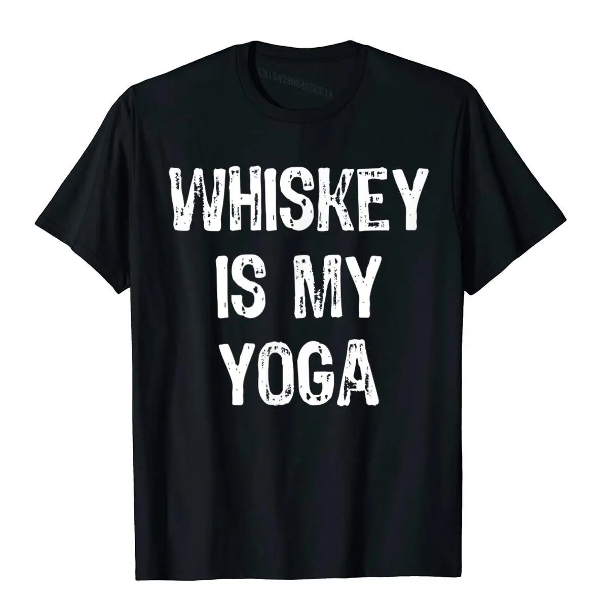 

Whiskey Is My Yoga Funny Drinking T-Shirt T-Shirt On Sale Fitness Top T-Shirts Cotton Tops & Tees For Men Printed On