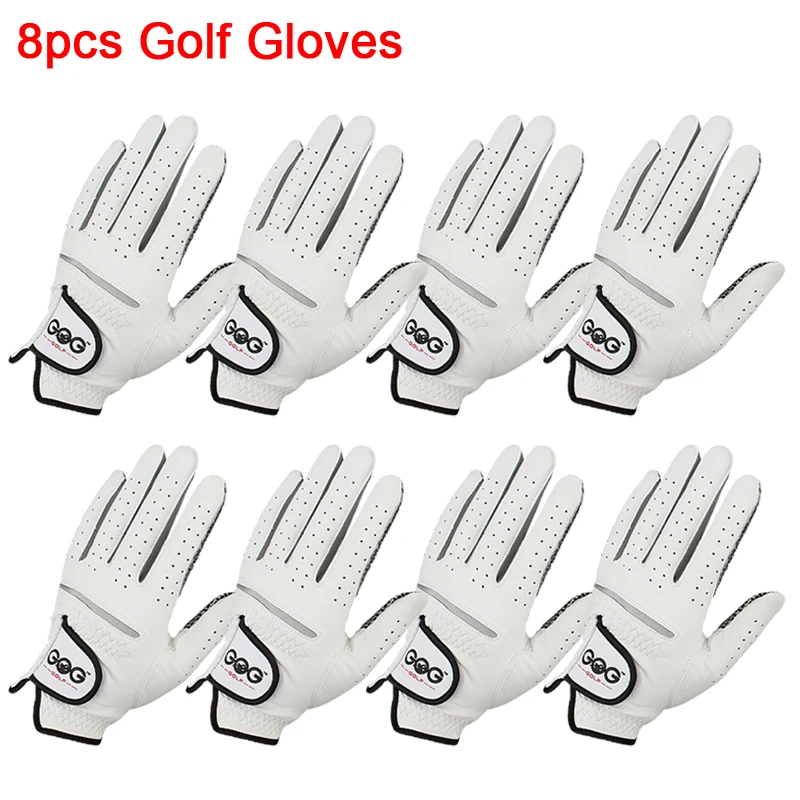 8 шт. перчатки для гольфа из натуральной овечьей кожи мужские нескользящие спортивные перчатки левый и правый для гольфа мужские перчатки для гольфа мягкие дышащие