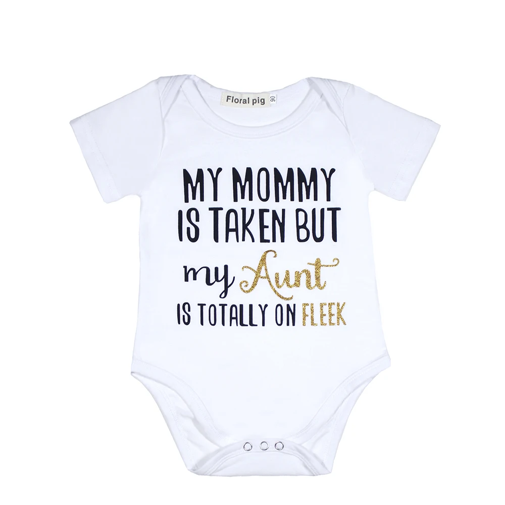 Us 349 30 Di Scontoinfante Appena Nato Vestiti La Mia Mamma Mia Zia Della Stampa Della Lettera Bianco Tutina Maniche Corte Bambino Body E Tutine