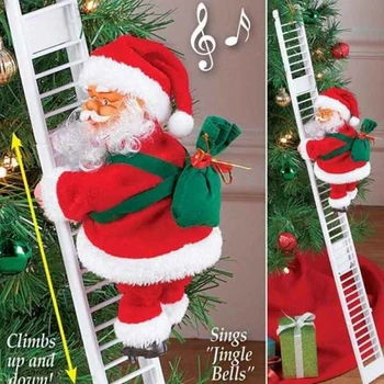

Electric Climbing Ladder Santa Claus Christmas Figurine Ornament Hanging Decoration Christmas Tree New Year Kids Gifts Toys