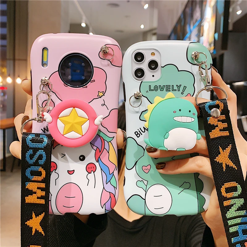 Чехол Mate30 /mate20 pro с милым единорогом для huawei P30 p20pro nova3 4 5 длинным плечевым ремнем и