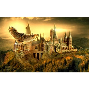 

Div 5D Harry-Potter School Castle owl Full Diamond Painting cross stitch kits art Scenic 3D paint by diamonds