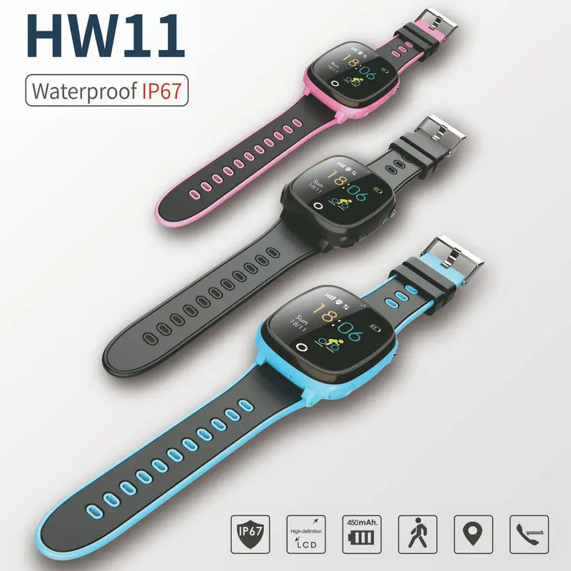 Детские Смарт часы HW11 с GPS Bluetooth шагомером позиционированием IP67