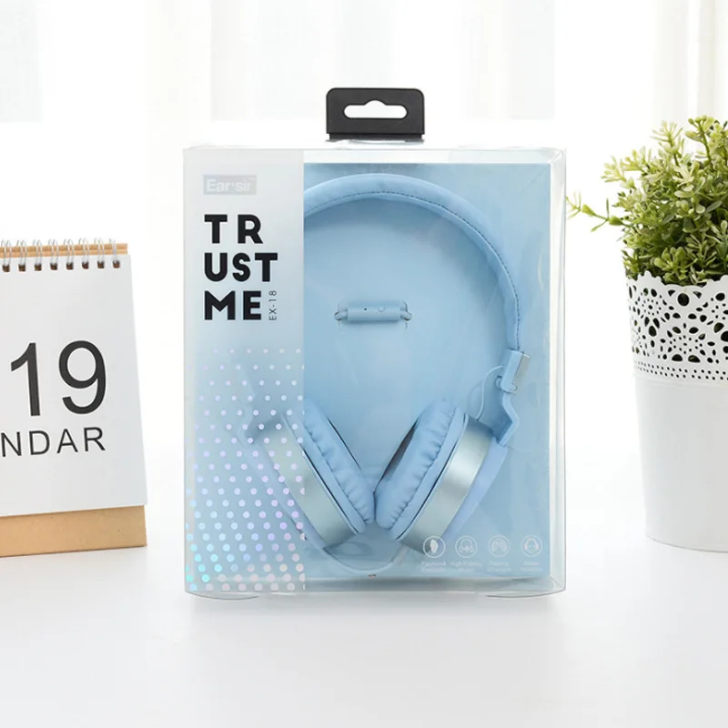 New fashion EX 18 wired headset with mic subwoofer music headphones foldable for mobile phone computer tablet