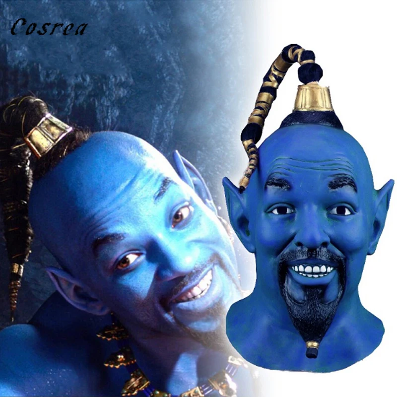 Кино Aladdin взрослая маска для косплея Djinni Синяя Маска эльфа женщин и