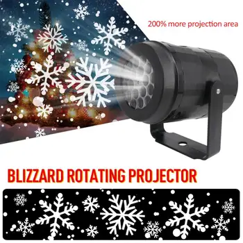 

New Christmas Snowflake Laser Projector Light Lamp Rotating LED Stage Lighting Effect Party DJ Lights Indoor/Outdoor Lights 4W