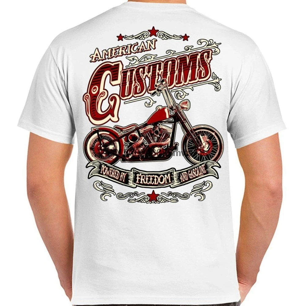Newest Fashion Cool Shirt Cycles Skull Motorcycle Customs Classic Born To Be Wild | Мужская одежда