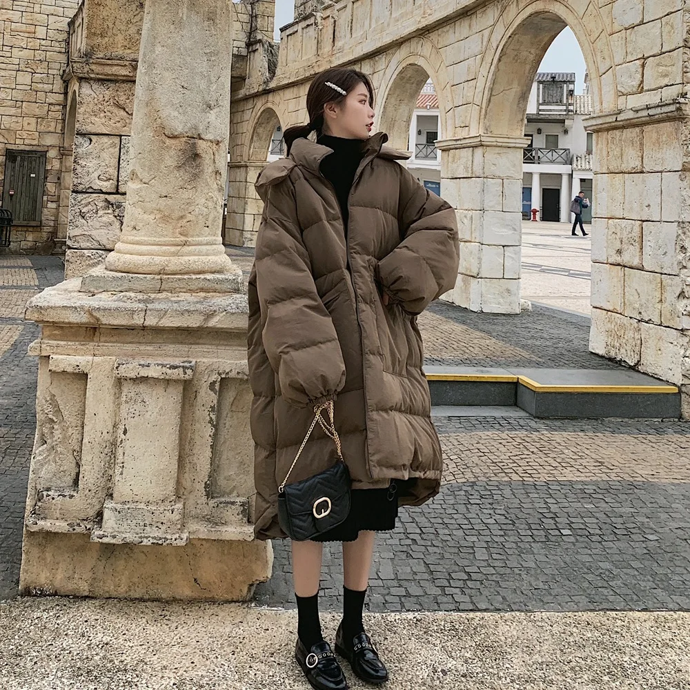 

Photo Shoot Fashionable CHIC Loose Cotton Overcoat Cotton-padded Jacket 2019 Winter New Style Retro Laziness-Style Hooded Cotton