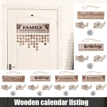 

Newly Family Birthday Reminder Hanging DIY Wooden Calendar Plaque Home Wall Decoration