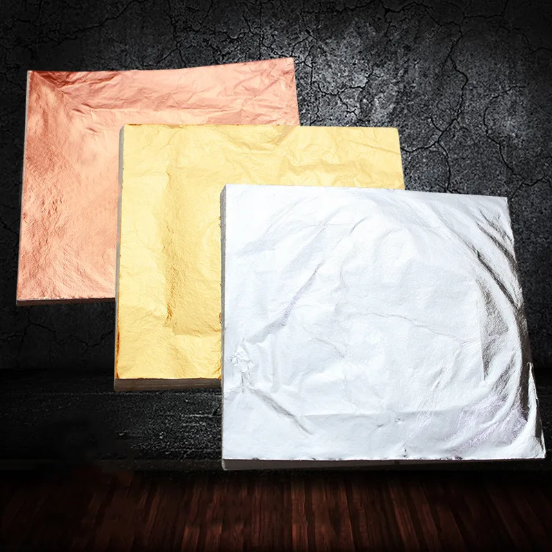 100 шт./компл. 14x14cmFoil бумага золочение diy сусальное золото листы для декора стены дома DIY ремесло искусство украшения