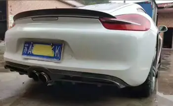 

981 GT4 Real Carbon Fiber Car Rear Bumper Spoiler Lip Bumper Diffuser Cover For Porsche Cayman 981 Boxster GT4 2013 2014 2015