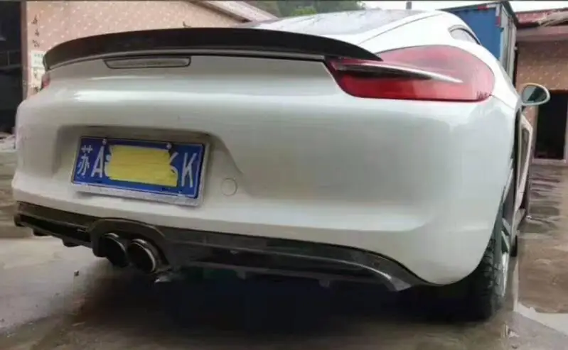 981 GT4 Настоящее углеродное волокно Автомобильный задний бампер спойлер губа