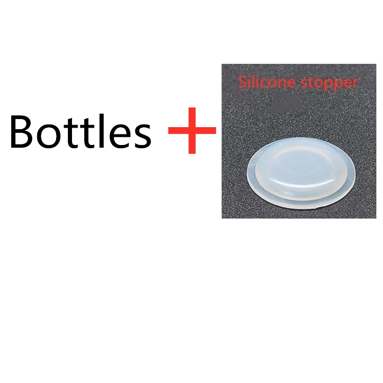Add Silicone stopper 25 мл бутылка пустая стеклянная бутылка с черной крышкой стеклянные флаконы 30*60 мм пластиковая винтовая крышка конфетная банка сухие товары домашняя бутылка для хранения - Цвет: Add Silicone stopper