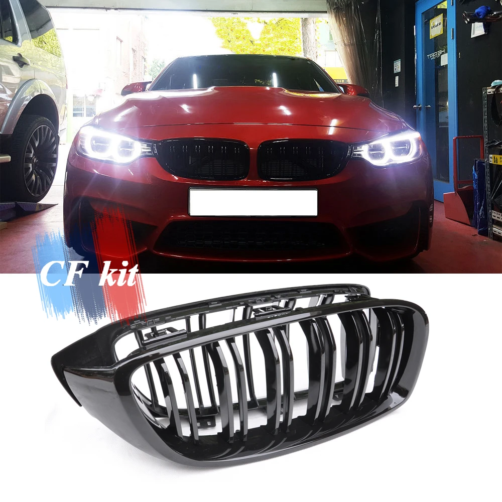 

CF Kit 2PC Glossy Racing Grills For BMW 4 Series M3 M4 F32F33F36F80F82F83 Grills Car Styling