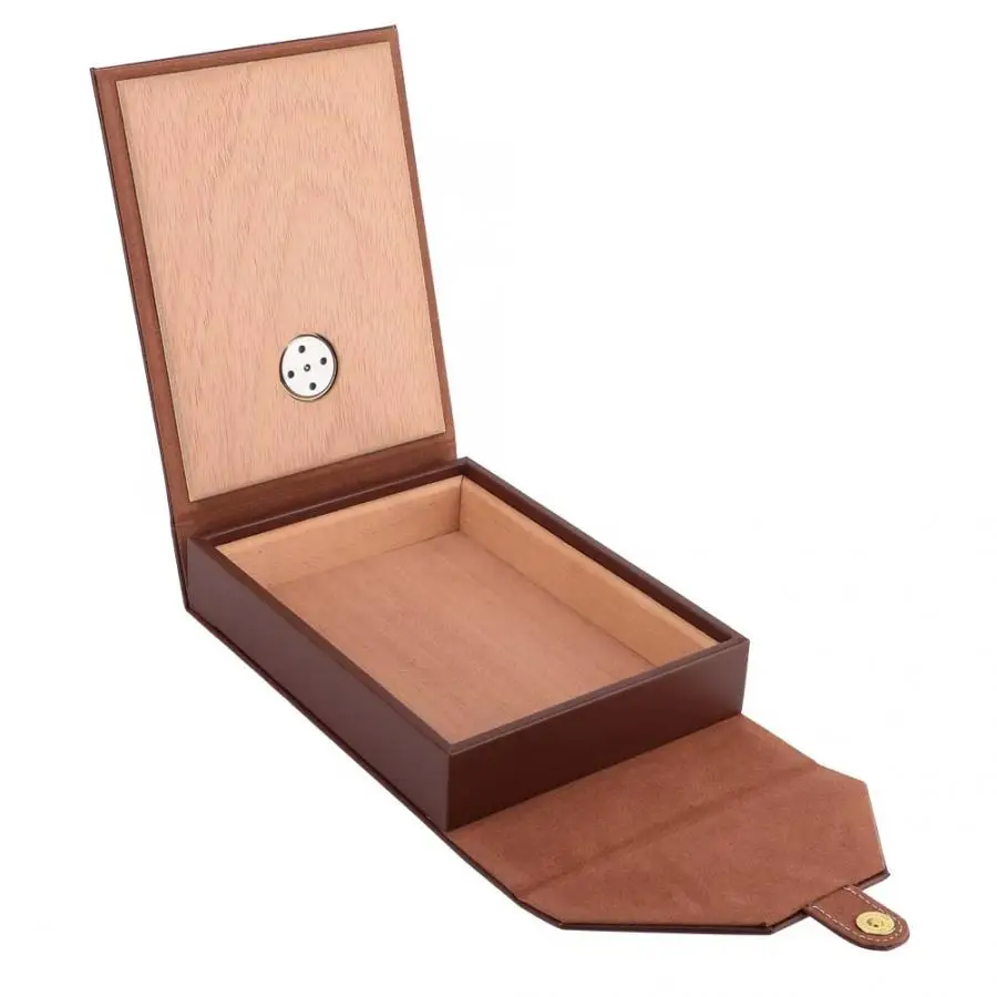 Mini Portable Leather Humidor Cigar Box Cedar Wood Cigarette Container Storage Case for Home Travel | Дом и сад