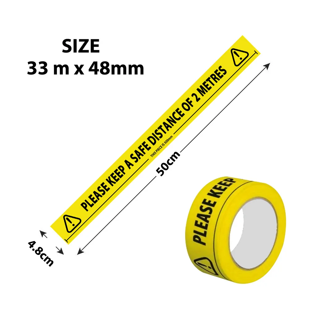 

1/Roll 33m*48mm Warning Tape Danger Caution Barrier Sticker Remind Work Safety Adhesive Tapes Waterproof Warning Sticker Mall